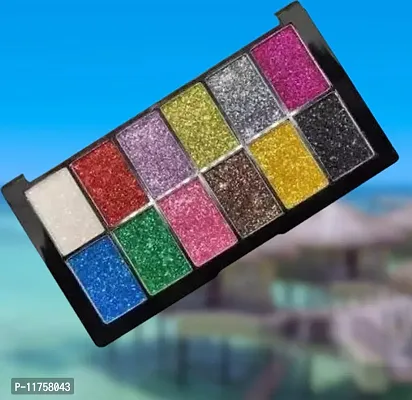 Trendy 12 Color Glitter Eyeshadow Pack Of 1