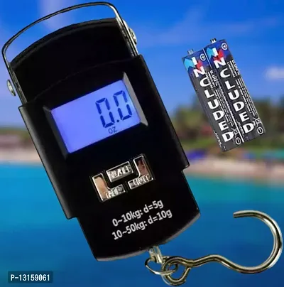 Electronic Portable Fishing Hook Type Digital LED Screen Luggage Weighing Scale- 50 Kg / 110 LB Pack Of 1-thumb0