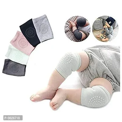 Baby Anti Slip Socks Children Short Knee-Pads (Random Color , Pack Of 5)-thumb0