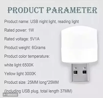 USB Night Lights Portable Home USB Atmosphere Lights LED Plug In Bulbs LED Toilet Bedroom Lights Bulb For Bathroom Car Nursery Kitchen, Warm White 3 LED Light-thumb3