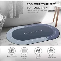 Oval Door Mat, Floor, Bath Mat , Carpet | Non Slip Mat For Bathroom Cushion, Super Absorbent Soft Carpet, Quick Dry Dirt Barrier For Home, Office, (40X60Cm)-thumb2