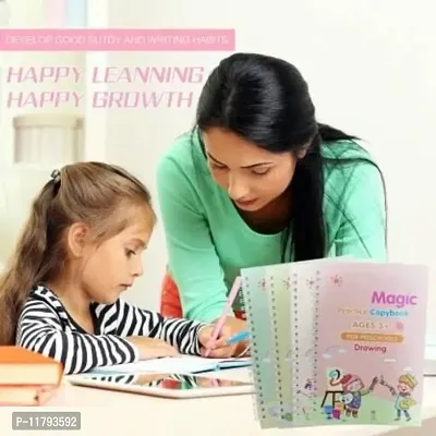 4 PCS Magic Practice Copybook for Kids English Reusable Magical Copybook Kids Tracing Book for Handwriting Magical Letter Writing Book Set