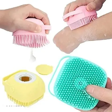 Silicone Bath Brush For Clean Body With Shampoo Dispenser