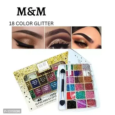 18 Colour Glitter Eye Shadow Fabulous Palette Professional Collection Full Waterproof And Smudg Proof Pack Of 1-thumb0