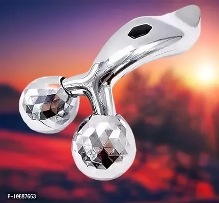 3D Roller Massager 360 Rotate Silver Thin Face Full Body Shape Massager Facial Massage Relaxation Tool Massager&nbsp;&nbsp;-Silver-thumb0