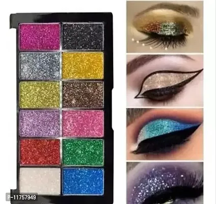 Trendy 12 Color Glitter Eyeshadow Pack Of 1