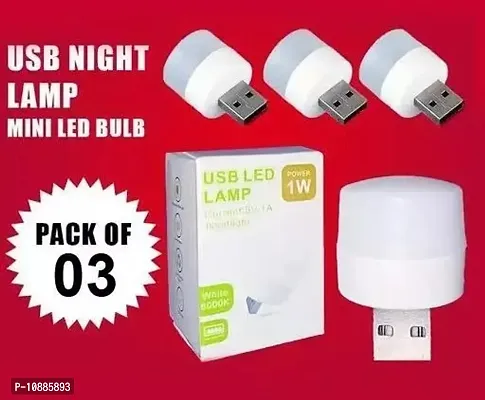 USB Night Lights Portable Home USB Atmosphere Lights LED Plug In Bulbs LED Toilet Bedroom Lights Bulb For Bathroom Car Nursery Kitchen, Warm White 3 LED Light-thumb0