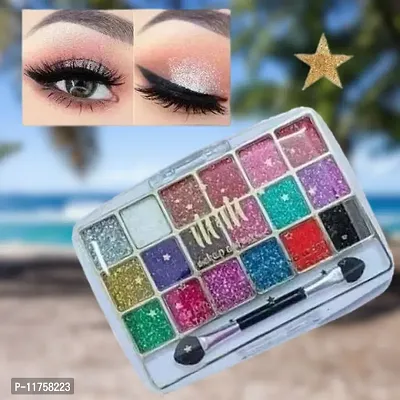 Trendy Smudge Proof Eye Shadow | Smokey Eye, Glamorous Eye Makeup M  M 18 Color Glitter Eyeshadow Palette Highly Pigmented Shades Pack Of 1