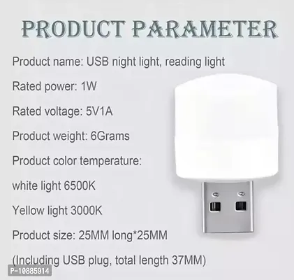 USB Night Lights Portable Home USB Atmosphere Lights LED Plug In Bulbs LED Toilet Bedroom Lights Bulb For Bathroom Car Nursery Kitchen, Warm White 4 LED Light-thumb3