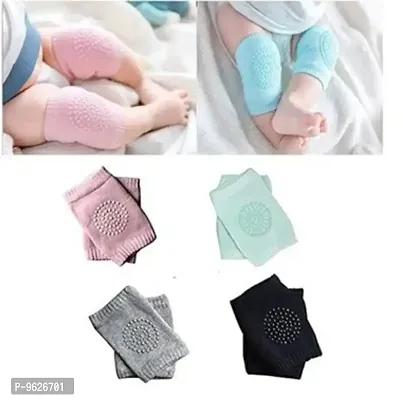 Multicolor Baby Knee Pads (Knee Socks) (Random Color , Pack Of 4)-thumb0
