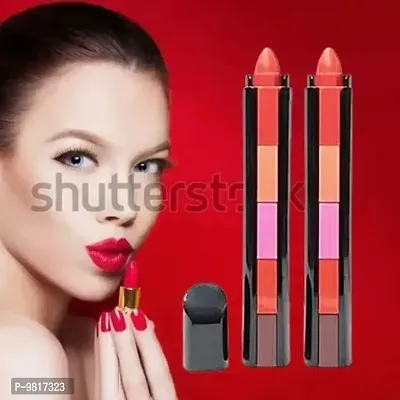 Trendy 5 In 1 Matte Lipstick Pack Of 2 - Random Shades