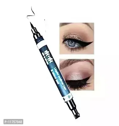 Trendy M  M 2In1 Super Double-Headed Black Liquid Eyeliner Pencil Pen Waterproof Star Heart Pack Of 2-thumb3