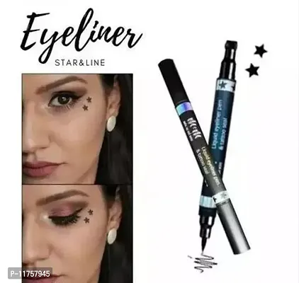 Trendy 2 In1Womens Fashion Waterproof Seal Double Eyeliner Makeup Eyeliner Tattoo 5 Ml&nbsp;&nbsp;(Black) Pack Of 2