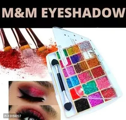 Smudge Proof Eye Shadow | Smokey Eye, Glamorous Eye Makeup MM 18 Colour Glitter Eyeshadow Palette Highly Pigmented Shades Pack Of 1