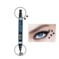 Trendy M  M 2In1 Super Double-Headed Black Liquid Eyeliner Pencil Pen Waterproof Star Heart Pack Of 2-thumb1