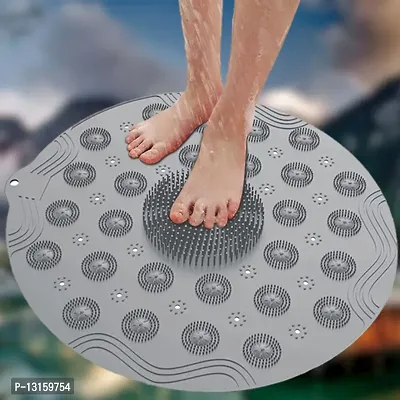 Silicone Bath Massage Mat, Shower Foot Cleaner Scrubber Foot Brush Massager Pad Pack Of 1-thumb0