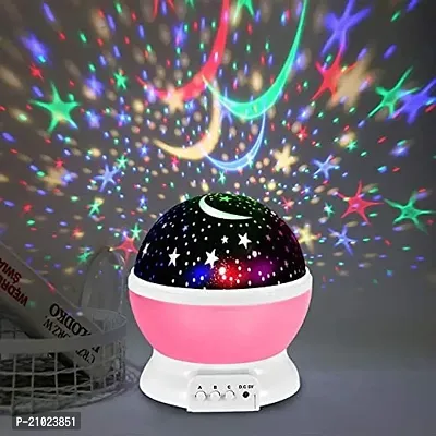 Awesome Star Master Rotating 360 Degree Moon Night Light Lamp Projector with Colors and USB Cable,Lamp for Kids Room Night Bulb (Multi Color,Pack of 1,Plastic)-thumb0