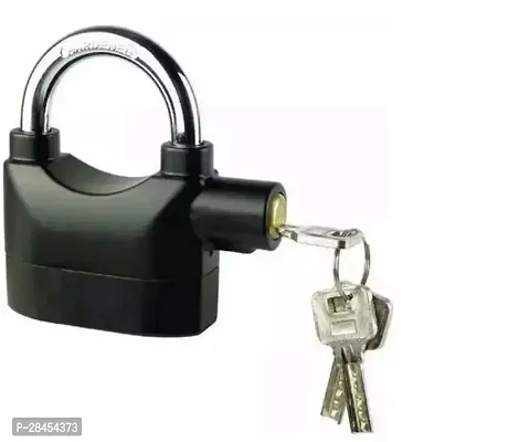 Alarm Security Lock with Motion Sensor and 3 Keys, Metallic finish (Black)-thumb0
