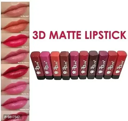 Trendy 3D Lips MIni Matte Lipstick Pack of 10 (Random Shades)-thumb0