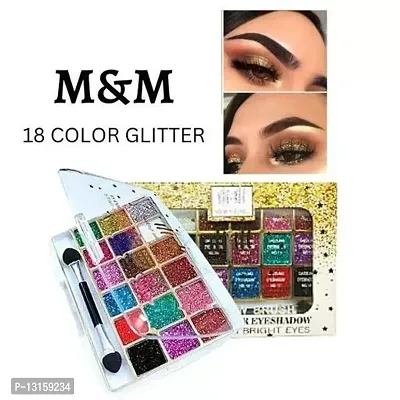 18 Colour Glitter Eye Shadow Fabulous Palette Professional Collection Full Waterproof And Smudg Proof Pack Of 1