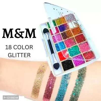 18 Colour Glitter Eye Shadow Fabulous Palette Professional Collection Full Waterproof And Smudg Proof Pack Of 1