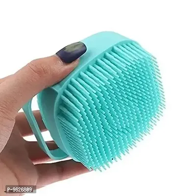 Silicone Bath Body Brush With Shampoo Dispenser And Soft Bristles For Shower Massage  (Random Color, Pack Of 1)-thumb0