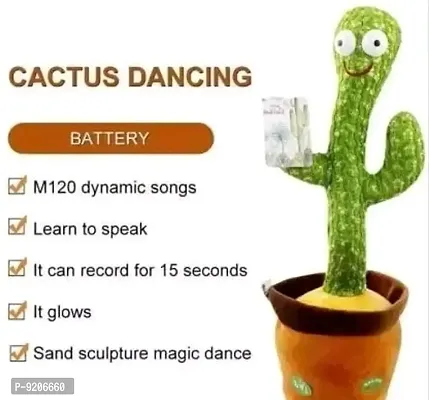 Dancing Cactus Talking Toy, Cactus Plush Toy, Wriggle  Singing Recording Repeat What You Say Funny Educati (pack of 1)-thumb0