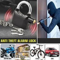 Ag Anti theft alarm lock,High Security Alarm lock | Multipurpose Use, 110dba Alarm Sound, 3 Keys (Black)-thumb1