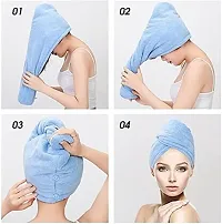 Hair Towel Wrap Absorbent Towel Hair Towel Hair-Drying Bathrobe Hair Warp Towel Microfiber Bath Towel Hair Dry Cap pack of 3-thumb1