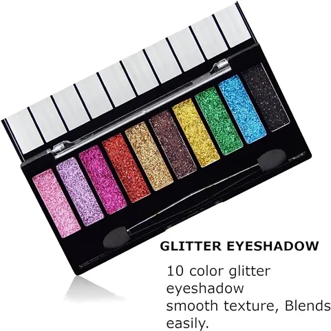 MISS ADS 10 COLOURS GLITTER EYESHADOW FOR PARTY MAKEUP