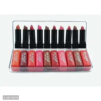 3D Matte Beauty Lipstick Set Of 10 Pcs. (Multicolor, 30 g)-thumb0