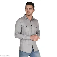 Beige Cotton Solid Casual Shirts For Men-thumb1
