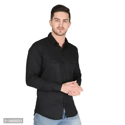 Stylish Cotton Double Pocket Shirts For Men Cargo Shirts-thumb2