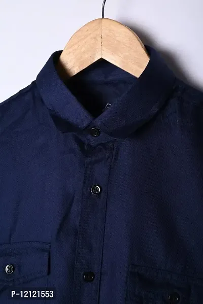 Stylish Cotton Double Pocket Shirts For Men Cargo Shirts-thumb3