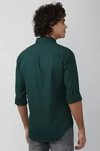 Men's Green Cotton Long Sleeves Casual Shirts-thumb1