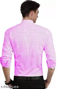 Pink Cotton Printed Casual Shirts For Men-thumb1