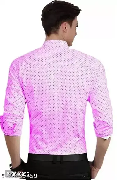 Pink Cotton Printed Casual Shirts For Men-thumb2