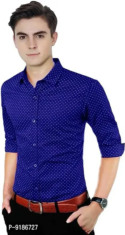 Blue Polycotton Casual Shirts For Men-thumb2