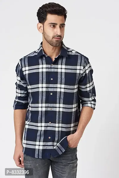 Trendy Men Cotton Blend Checks Shirt-thumb3