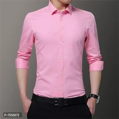 Men Solid Cotton Causal Shirt-thumb3