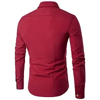 Maroon Cotton Solid Casual Shirts For Men-thumb3