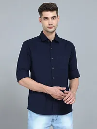 Stylish Lycra Solid Casual Shirt For Men-thumb3