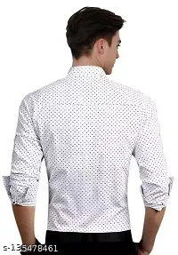 Stylish White Printed Long Sleeves Shirt For Men-thumb1