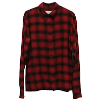 Red Cotton Checked Casual Shirts For Men-thumb3