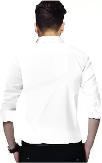 White Cotton Solid Casual Shirts For Men-thumb1