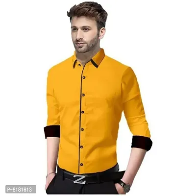 Elegant Polycotton Solid Long Sleeves Casual Shirts For Men-thumb3