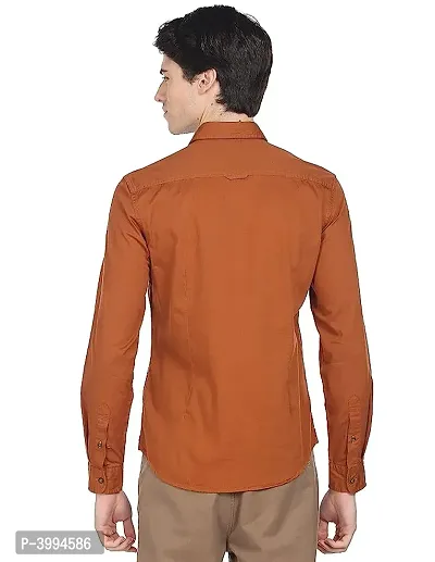 Brown Cotton Solid Casual Shirts For Men-thumb4