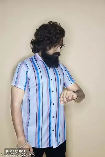 Multicoloured Polyester Printed Casual Shirts For Men-thumb4