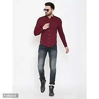 Maroon Cotton Solid Casual Shirts For Men-thumb1