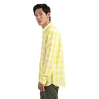 Stylish Yellow Checked Long Sleeves Shirt For Men-thumb1